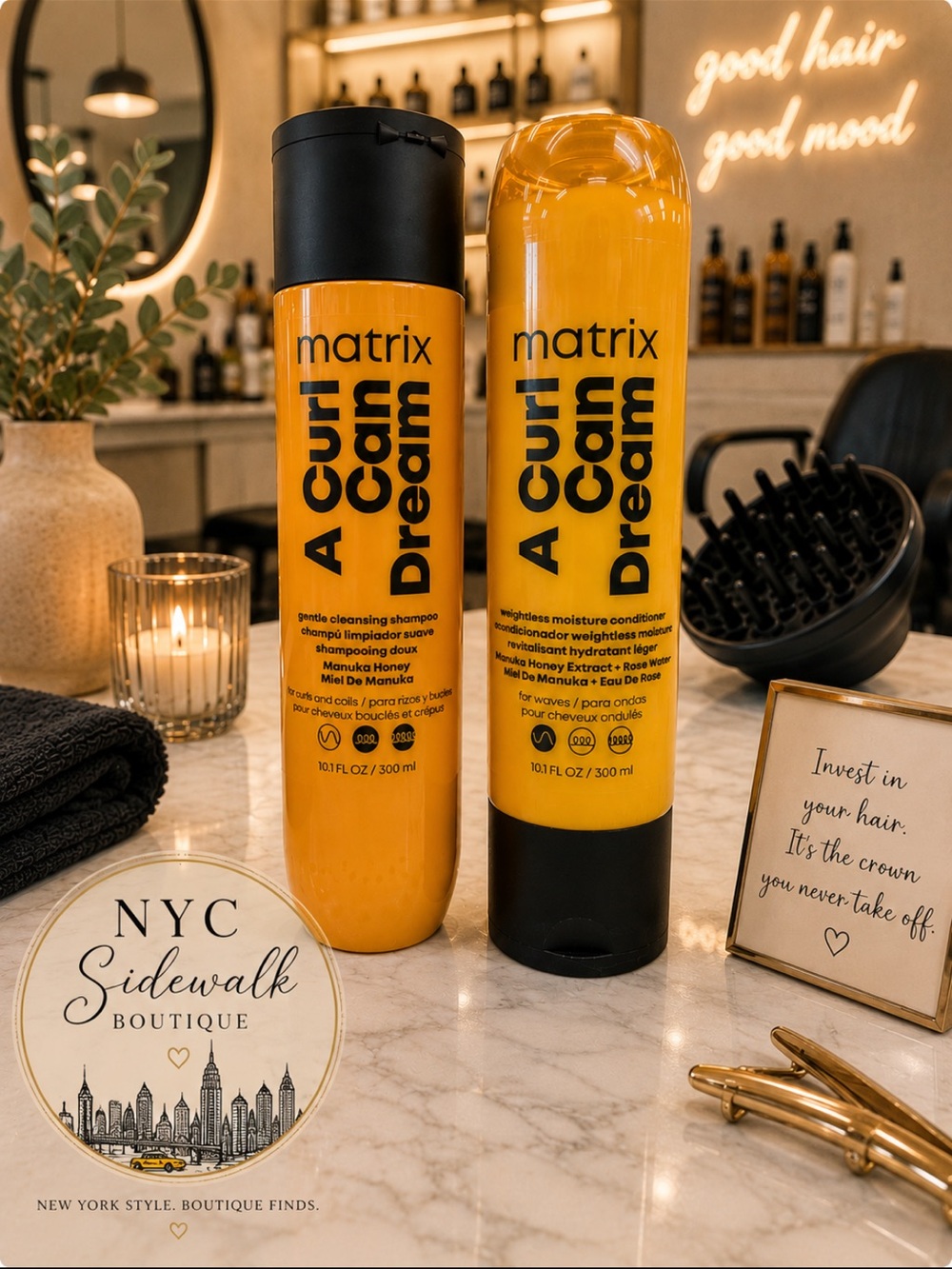 Matix A Curl Can Dream Shampoo & Conditioner in Yellow and Black
